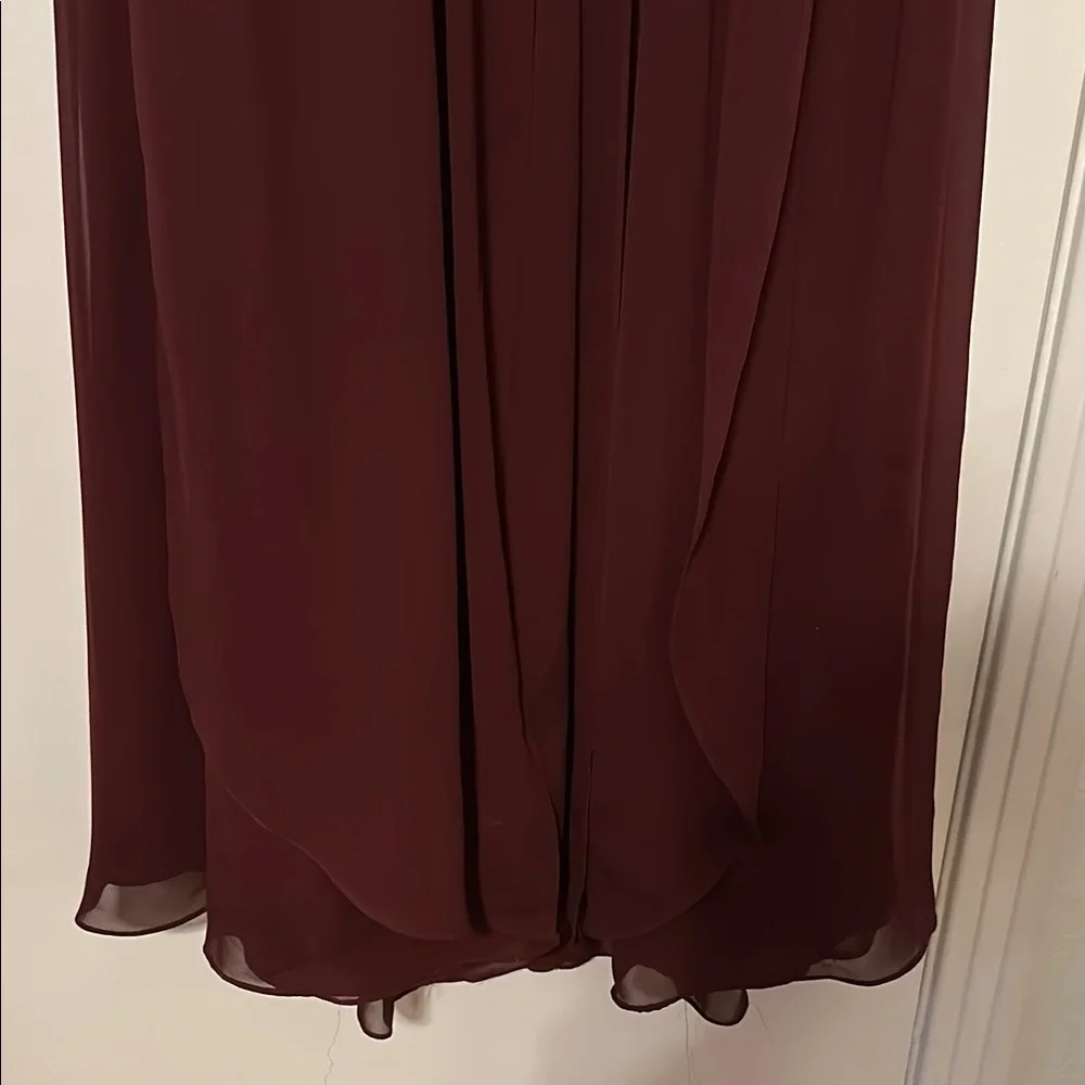 Elegant Strapless Burgundy Dress - Picture 7 of 10